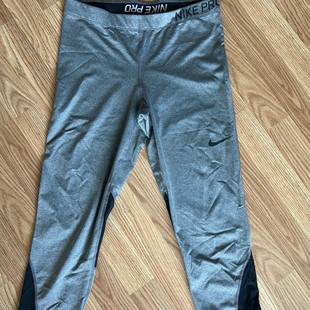 Nike Pro Metallic Silver Leggings